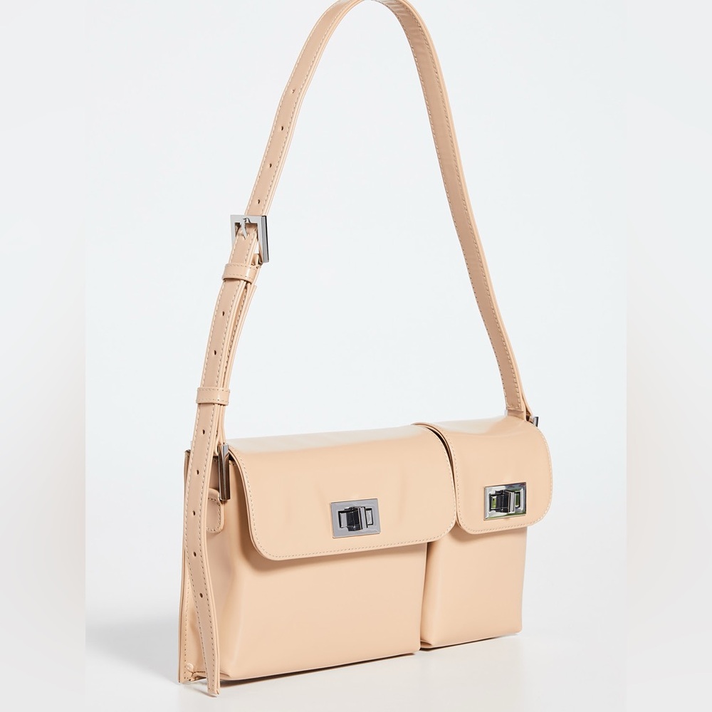 BY FAR Billy Cream Semi Patent Leather Bag